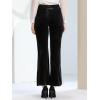 imageAllegra K Womens Velvet Pants Botton Decor High Waist Wide Flare Leg Pants