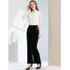 imageAllegra K Womens Velvet Pants Botton Decor High Waist Wide Flare Leg Pants