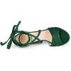 imageAllegra K Women Crisscross Front Block Heeled Lace Up Green Sandals 9 M US