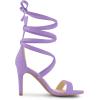 imageAllegra K Womens Open Toe Stiletto Heel Lace Up Heels SandalsPurple