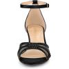 imageAllegra K Womens Rhinestone Mesh Kitten Heels SandalsBlack