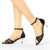 imageAllegra K Womens Rhinestone Mesh Kitten Heels SandalsBlack