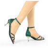 imageAllegra K Womens Rhinestone Mesh Kitten Heels SandalsDark Green