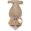 imageAllegra K Womens Sparkly Glitter Ankle Straps Stiletto Clear Heels SandalsGold