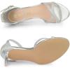 imageAllegra K Womens Sparkly Glitter Ankle Straps Stiletto Clear Heels SandalsSilver