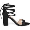 imageAllegra K Womens Strappy Heels Black Lace Up Chunky High Heels Sandal 7 M US