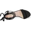 imageAllegra K Womens Strappy Heels Black Lace Up Chunky High Heels Sandal 7 M US