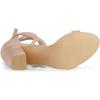 imageAllegra K Womens Strappy Lace Up Chunky High Heels Nude Heels Sandals 65 M US