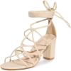 imageAllegra K Womens Lace Up Strappy Heel Chunky Heel SandalsBeige
