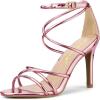imageAllegra K Womens Strappy Straps Stiletto Heel Pink Sandals 9 M US