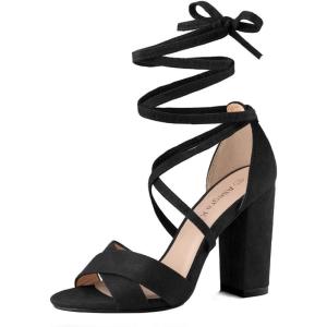 imageAllegra K Womens Heeled Lace up Black Sandals  75 M US