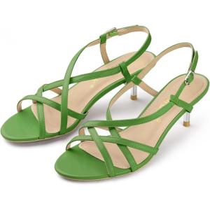 imageAllegra K Womens Slingback Strappy Kitten Heel SandalsGreen