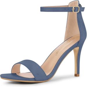 imageAllegra K Womens Suede Ankle Strap High Stiletto Heel SandalsHaze Blue