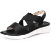 imageAllegra K Womens Open Toe Elastic Ankle Strap Flat SandalsBlack