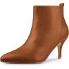 imageAllegra K Womens Pointed Toe Side Zipper Stiletto Heels Ankle BootsBrown