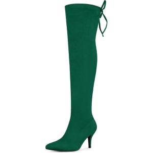 imageAllegra K Womens Round Toe Chunky Heel Over the Knee High BootsGreen