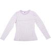 imageAllegra K Striped t Shirts for Women Long Sleeve Tops Crew Neck Fitted Tees Casual Trendy OutfitsLight Purple Stripe