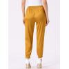 image:imageAllegra K High Waisted Pants for Womens Casual Drawstring Ankle Length Satin JoggersGold