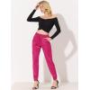 image:imageAllegra K High Waisted Pants for Womens Casual Drawstring Ankle Length Satin JoggersHot Pink