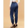 image:imageAllegra K High Waisted Pants for Womens Casual Drawstring Ankle Length Satin JoggersRoyal Blue