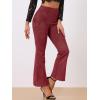image:imageAllegra K Womens Faux Suede Pants Business Casual Wide Legs Bell Bottom Flared TrousersBurgundy