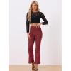 image:imageAllegra K Womens Faux Suede Pants Business Casual Wide Legs Bell Bottom Flared TrousersBurgundy