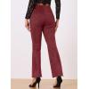 image:imageAllegra K Womens Faux Suede Pants Business Casual Wide Legs Bell Bottom Flared TrousersBurgundy