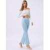 image:imageAllegra K Womens Faux Suede Pants Business Casual Wide Legs Bell Bottom Flared TrousersLight Blue