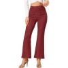 image:imageAllegra K Womens Faux Suede Pants Business Casual Wide Legs Bell Bottom Flared TrousersBurgundy