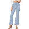 image:imageAllegra K Womens Faux Suede Pants Business Casual Wide Legs Bell Bottom Flared TrousersLight Blue