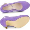 image:imageAllegra K Womens Round Toe Stiletto Heels Ankle Strap Purple Pumps 6 M US