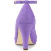 image:imageAllegra K Womens Round Toe Stiletto Heels Ankle Strap Purple Pumps 6 M US