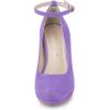 image:imageAllegra K Womens Round Toe Stiletto Heels Ankle Strap Purple Pumps 6 M US