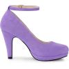 image:imageAllegra K Womens Round Toe Stiletto Heels Ankle Strap Purple Pumps 6 M US