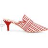 image:imageAllegra K Womens Stripe Buckle Slip on Pointed Toe Pumps Kitten Heels Slides MulesRed
