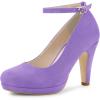 image:imageAllegra K Womens Round Toe Stiletto Heels Ankle Strap Purple Pumps 6 M US