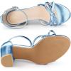 image:imageAllegra K Womens Bow Decor Ankle Strap Block Heels SandalsBlue