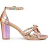 image:imageAllegra K Womens Bow Decor Ankle Strap Block Heels SandalsRose Gold