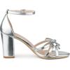 image:imageAllegra K Womens Bow Decor Ankle Strap Block Heels SandalsSilver