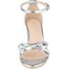 image:imageAllegra K Womens Bow Decor Ankle Strap Block Heels SandalsSilver