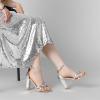 image:imageAllegra K Womens Bow Decor Ankle Strap Block Heels SandalsSilver