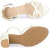image:imageAllegra K Womens Bow Decor Ankle Strap Block Heels SandalsWhite