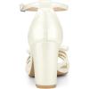 image:imageAllegra K Womens Bow Decor Ankle Strap Block Heels SandalsWhite
