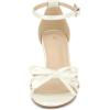 image:imageAllegra K Womens Bow Decor Ankle Strap Block Heels SandalsWhite