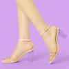 image:imageAllegra K Womens Clear Block Heel Ankle Strap Heeled SandalsBeige