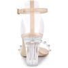 image:imageAllegra K Womens Clear Block Heel Ankle Strap Heeled SandalsBeige