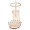 image:imageAllegra K Womens Clear Block Heel Ankle Strap Heeled SandalsBeige
