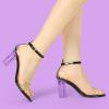 image:imageAllegra K Womens Clear Block Heel Ankle Strap Heeled SandalsBlack