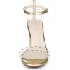 image:imageAllegra K Womens Clear Block Heel Ankle Strap Heeled SandalsGold