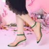 image:imageAllegra K Womens Clear Block Heel Ankle Strap Heeled SandalsGreen